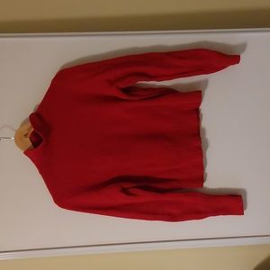 Women's cozy red turtleneck sweater